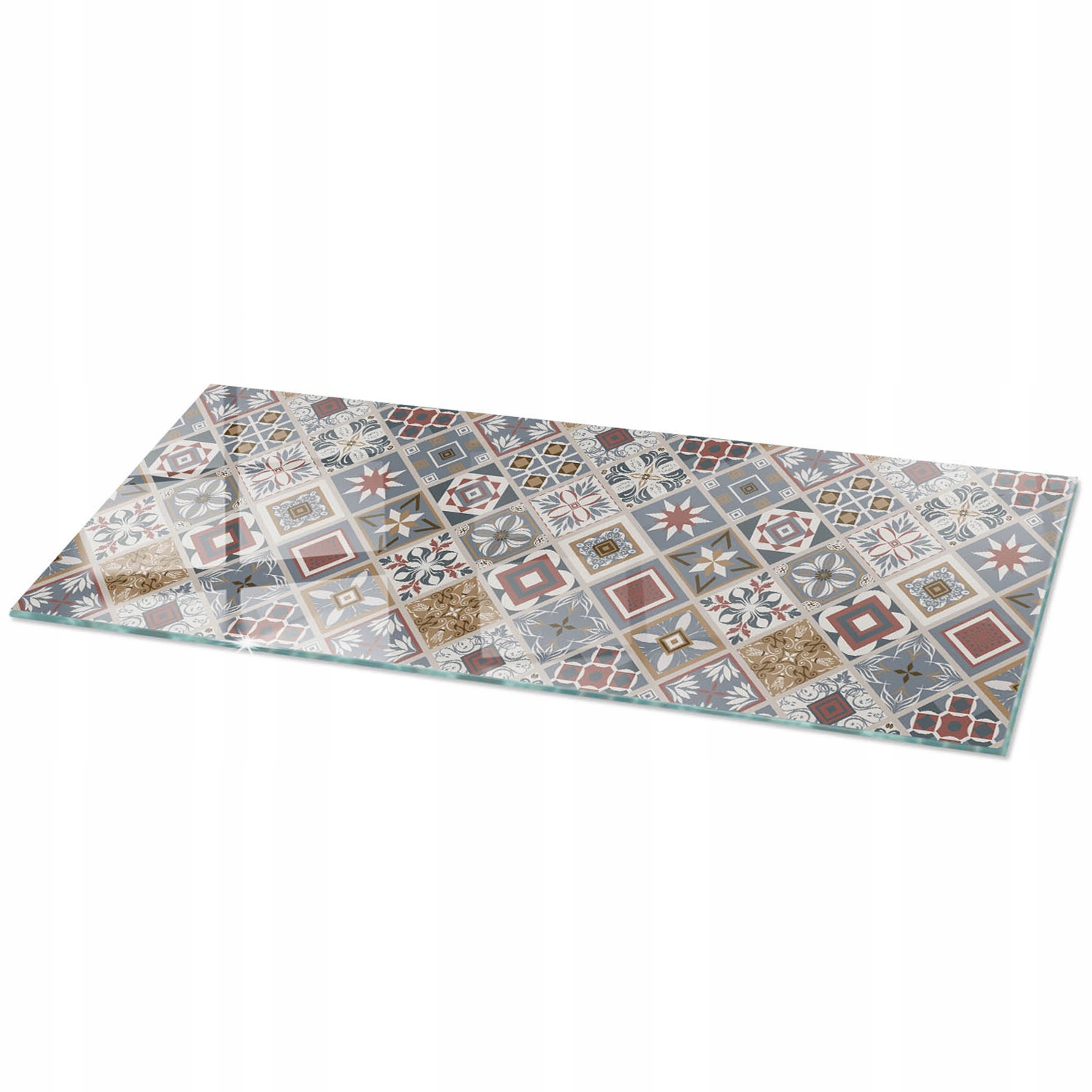 Sklenená doska z tvrdeného skla Dekoratívny mozaikový vzor s ornamentami 125 x 50 cm