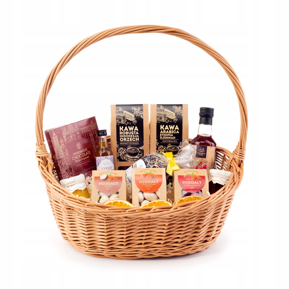 Zestaw prezentowy Kosz wiklinowy na Urodziny rocznicę dla mamy kobiety