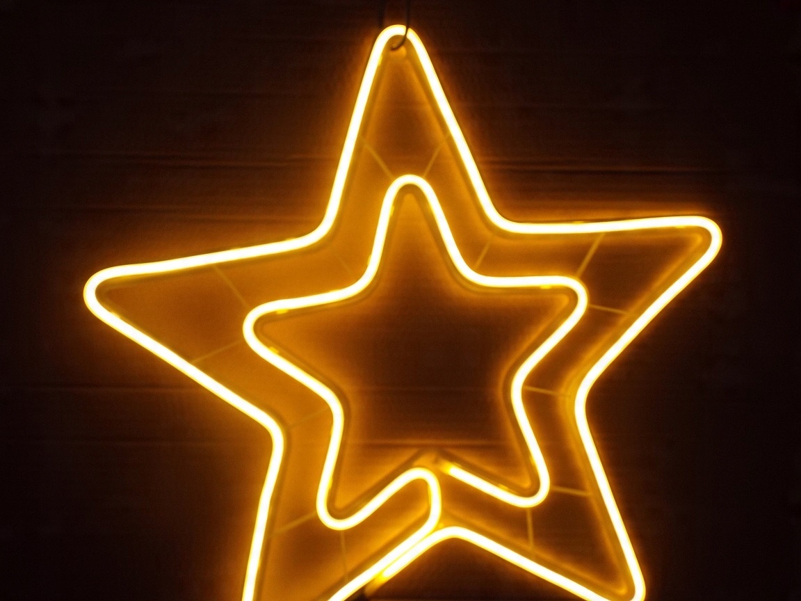 

Świecąca Ozdoba Ciepło Biała Gwiazda Neon Led 55CM
