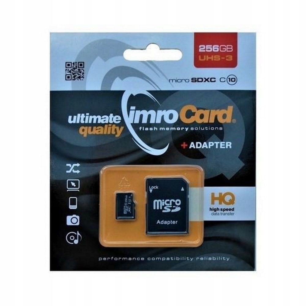 Imro karta pamięci 256GB microSDXC kl. 10 UHS-3 adapter