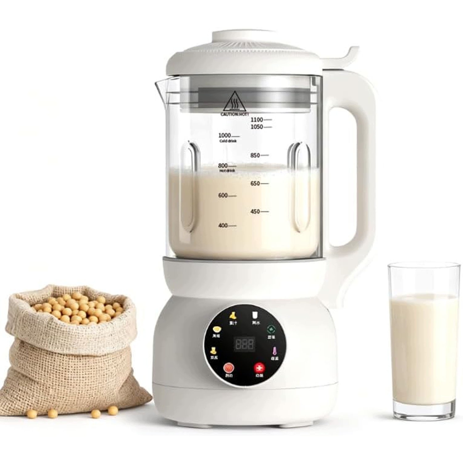 Stolní Mixér Se Skleněnou Nádobou 4V1 1100 ML 12H Časovač Samočištění Funkcí