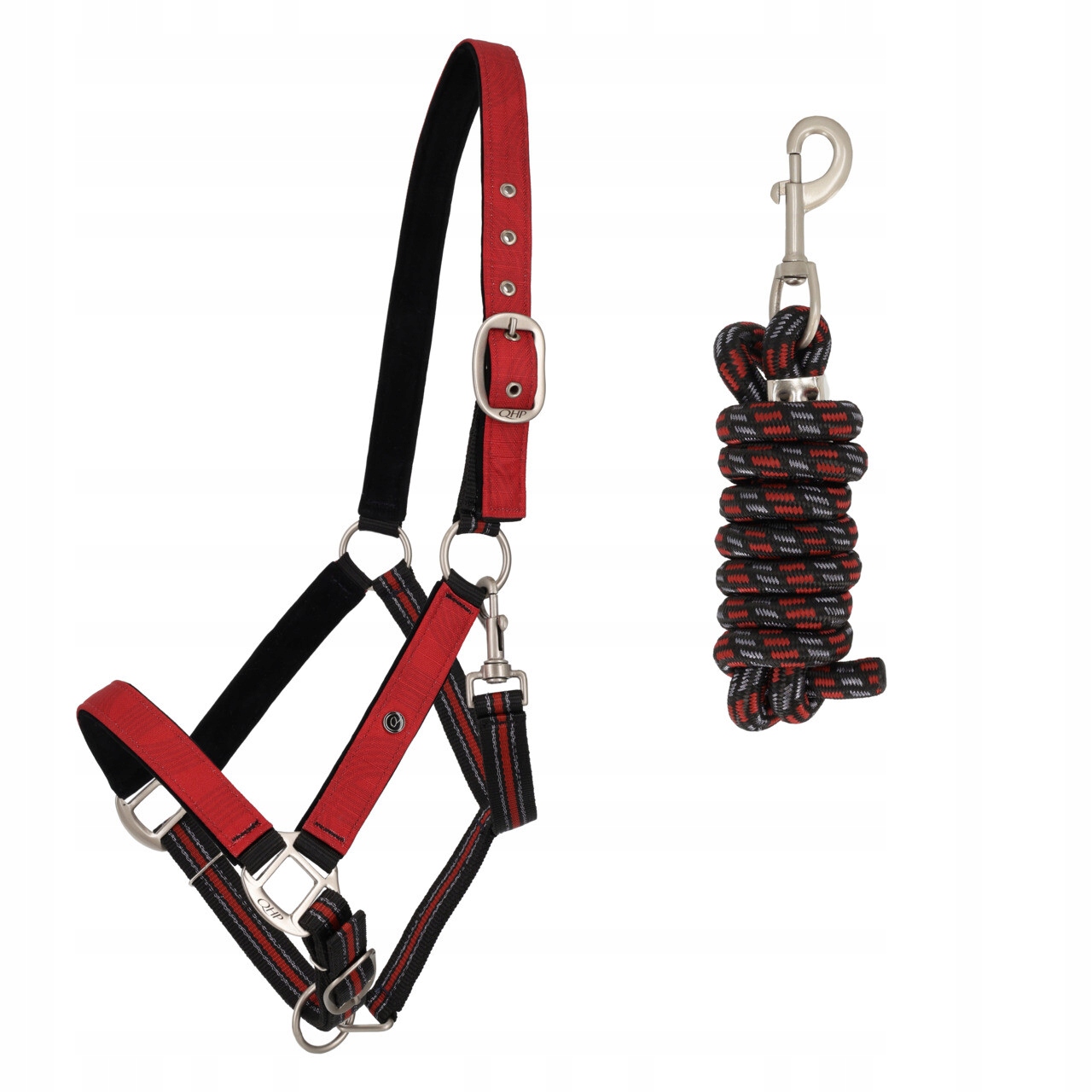 Kantar dla konia Qhp Collection 26SS z uwiązem czerwony sunset red Full