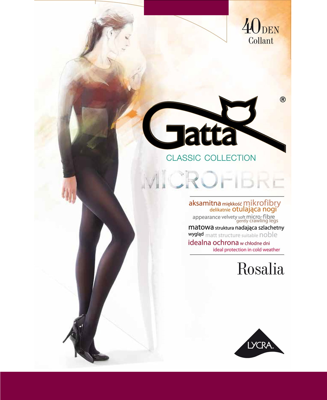 

Gatta Rosalia 40 Rajstopy damskie Mf 3-M Bordo