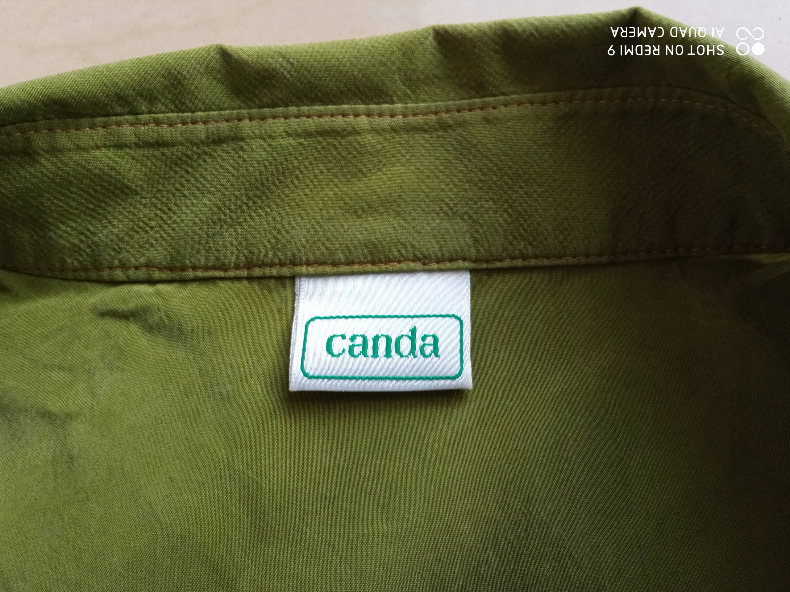 C&A CANDA koszula 100% jedwab cupro 116cm pachy 48 Odcień zieleń zgniła