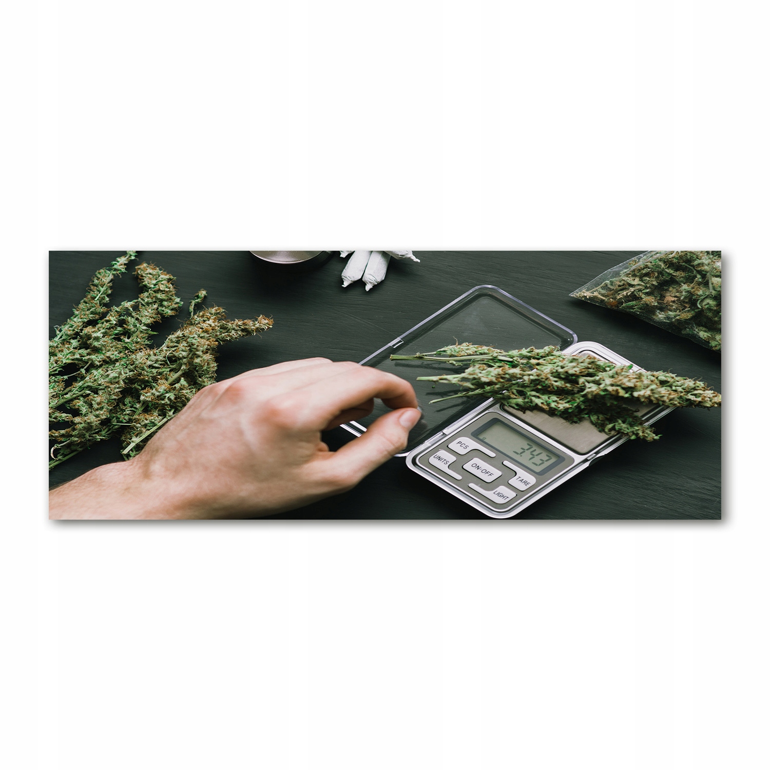 

Foto obraz akryl zdjęcie Topy marihuany 125x50 cm