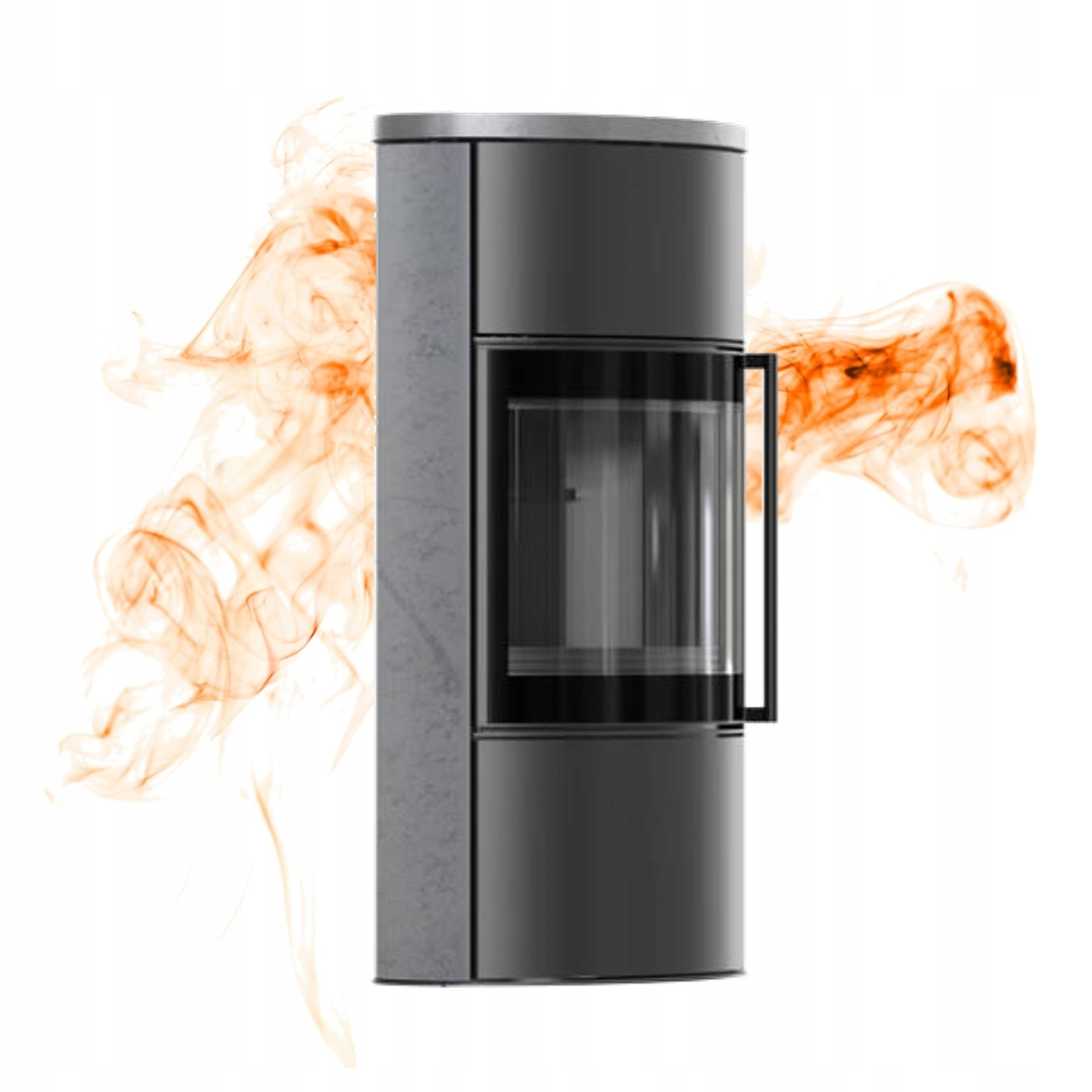 Kamna Vysoká akumulační keramika Gray Satin víko Černá