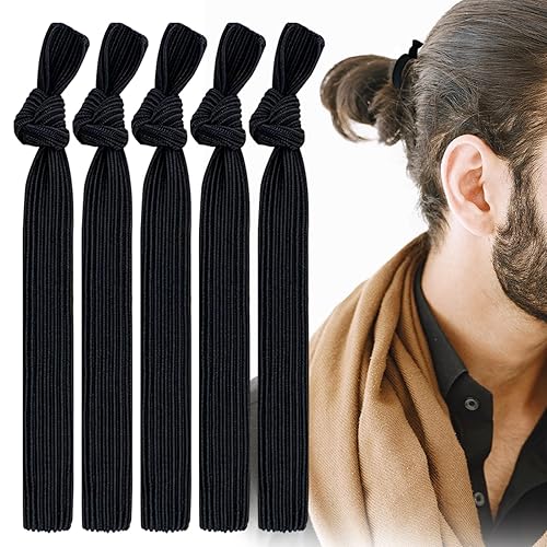 Elastické čelenky do vlasů pro muže, černé, 5 ks