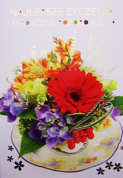 Piękna Złocona Kartka Urodzinowa Damska wzór 33