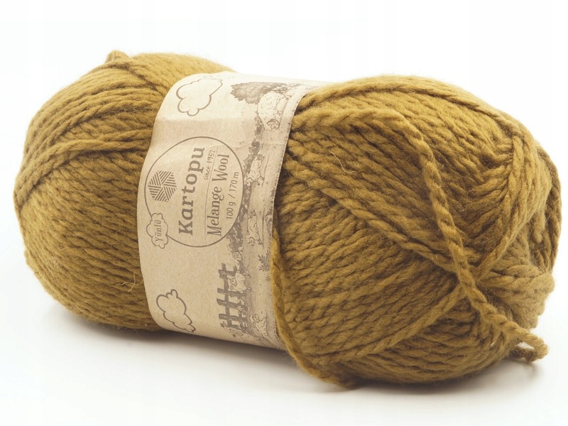 Włóczka Melange Wool brązowo oliwkowy K4001