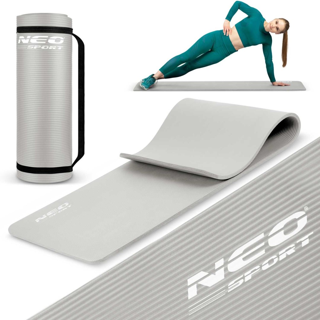 Mata do ćwiczeń 183 x 60 cm Neo-Sport 192200 szara