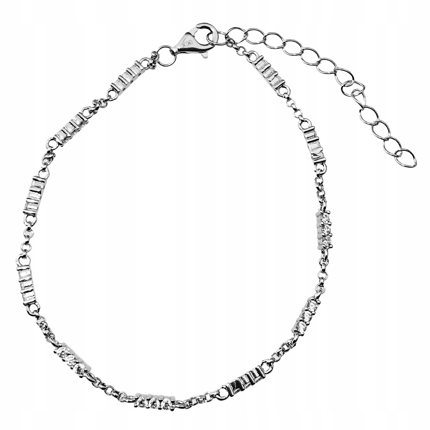 Dámský stříbrný náramek Harf zirkon 20 cm