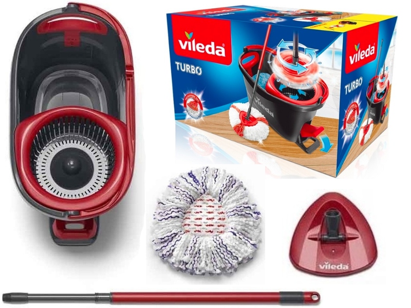 

Mop Obrotowy Vileda Wkład Wiadro Drążek Zestaw 3W1