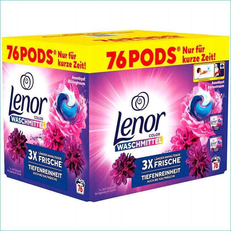 Levně Lenor Kapsle na praní 3×frische amethys Color waschmittel 76 Ks