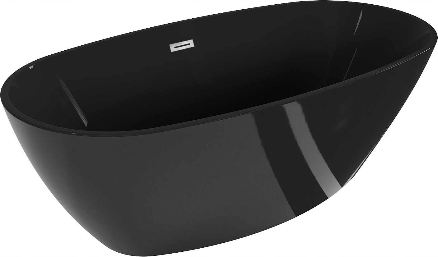 Mexen Eris volně stojící vana 170 x 80 cm, černá, odtok chrom 53441708070