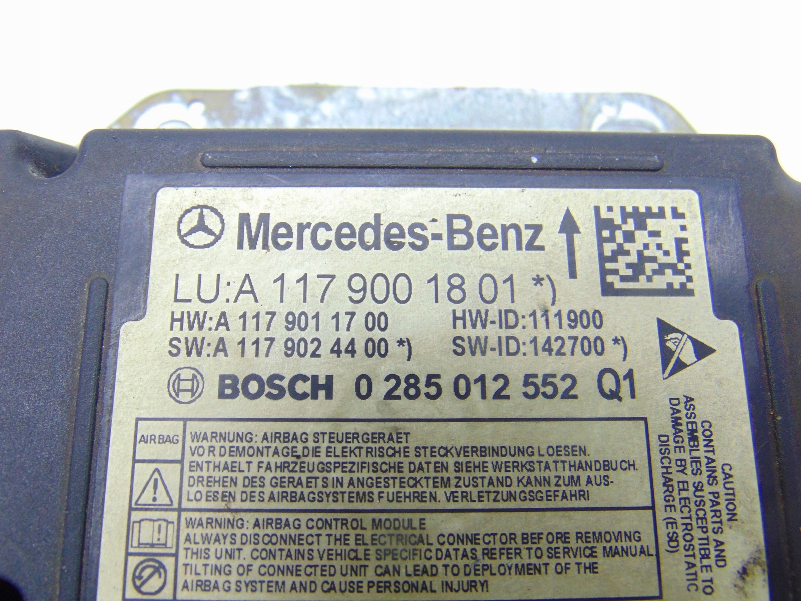 modulo SENSOR airbag airbag MERCEDES A W176 GLA X156 A1179001801