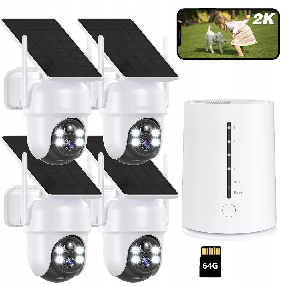 4MPx Otočná Venkovní Kamera 2K Ultra Hd Ip WiFi Detekce Alarmu s 32GB