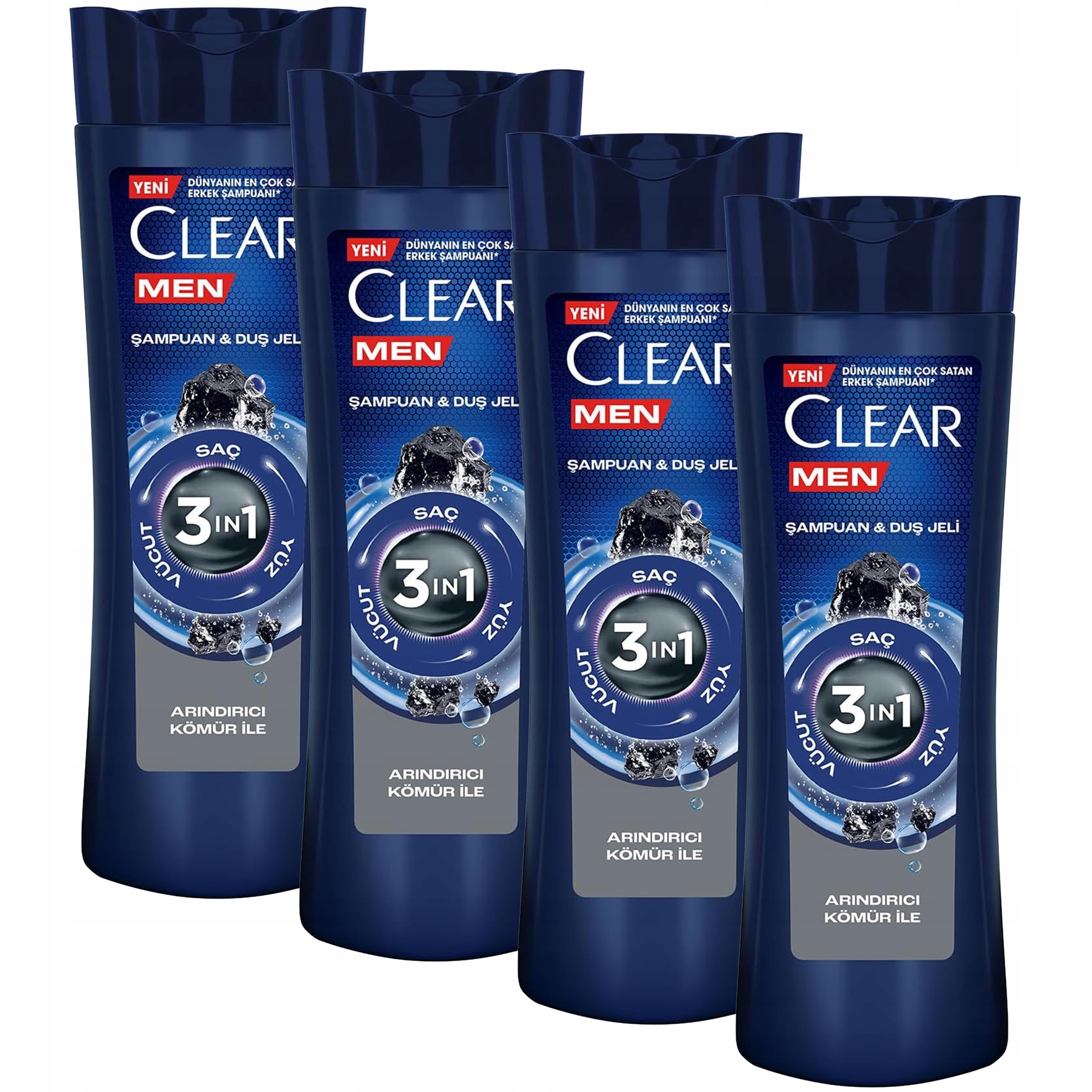 Szampon Oczyszczający 3w1 z Węglem Clear Men 3w1 Charcoal