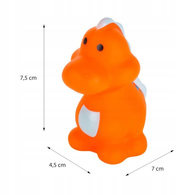 AKUKU ZABAWKI KĄPIELOWE DO KĄPIELI EKIPA DINOZAURÓW 6m+ ZESTAW 5szt A0169 Materiał guma
