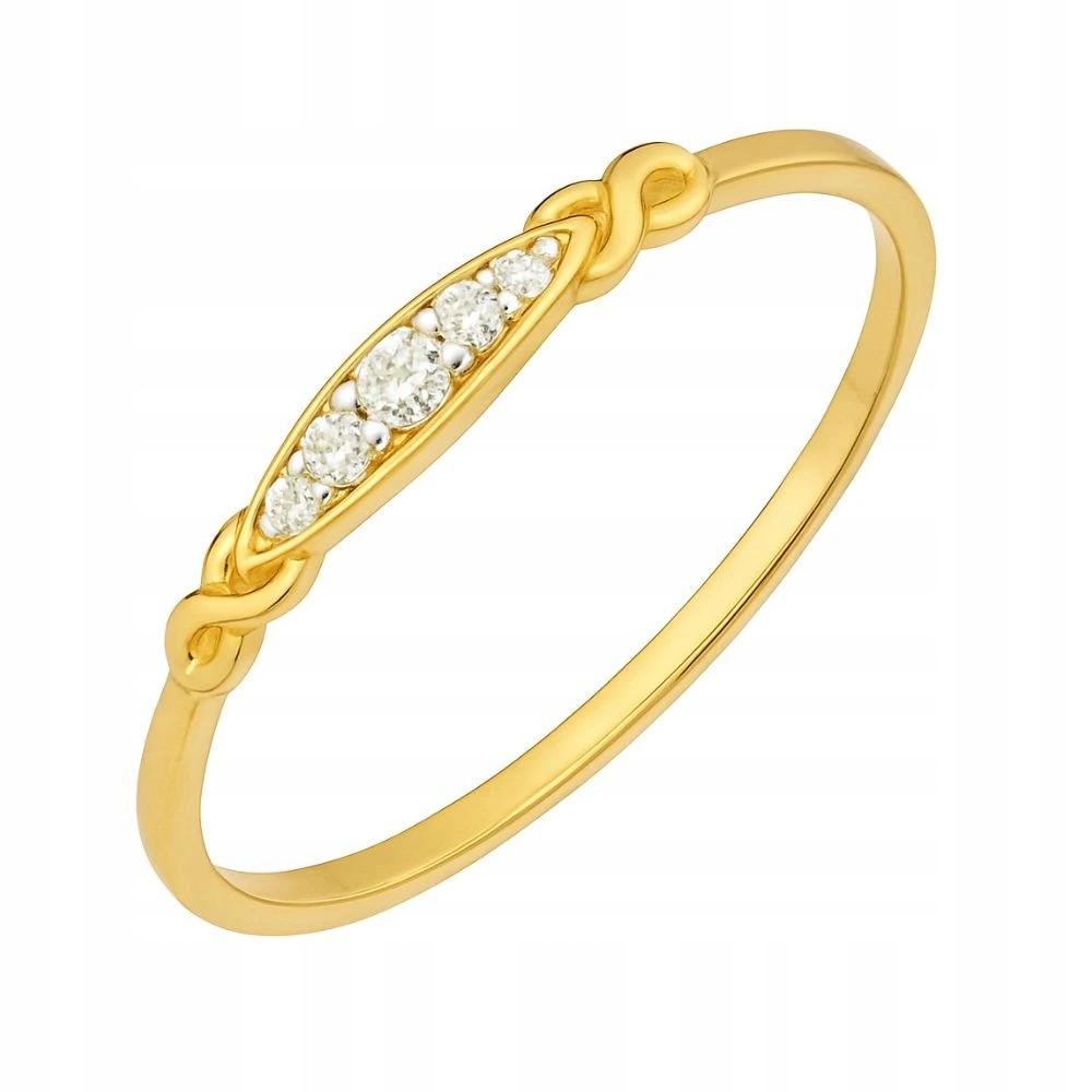 Prstýnek 585 Jemný Vzor S Kameny Tenký Jemný Vel. 16