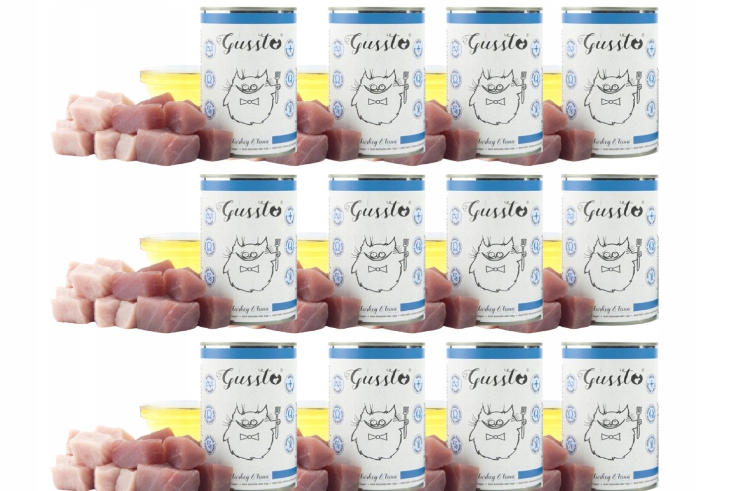 Karma dla kota Gussto Fresh indyk tuńczyk 12x 400g mokra karma dla kota
