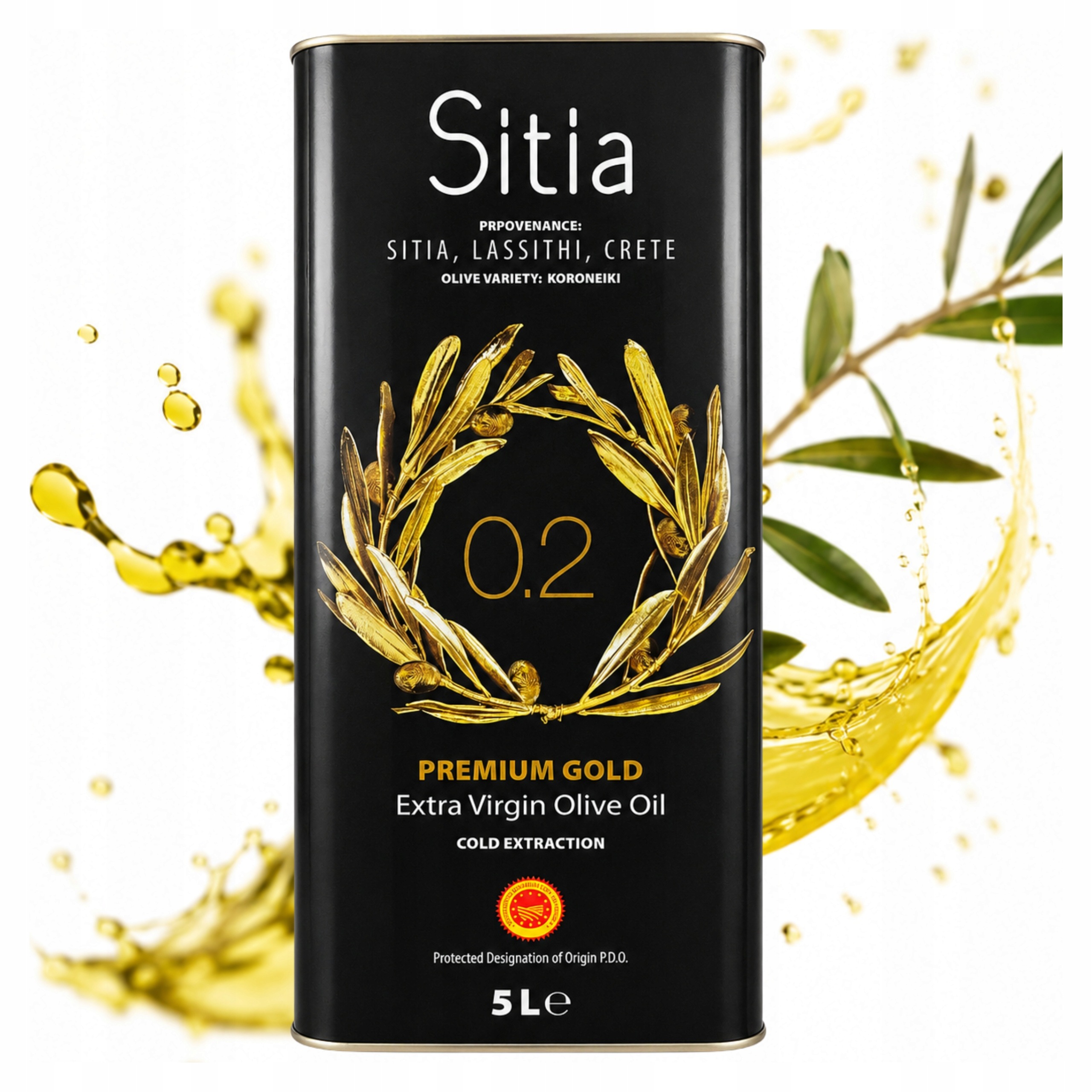 Extra panenský řecký olivový olej 5 l Sitia premium gold, svěží sklizeň 0,2 %