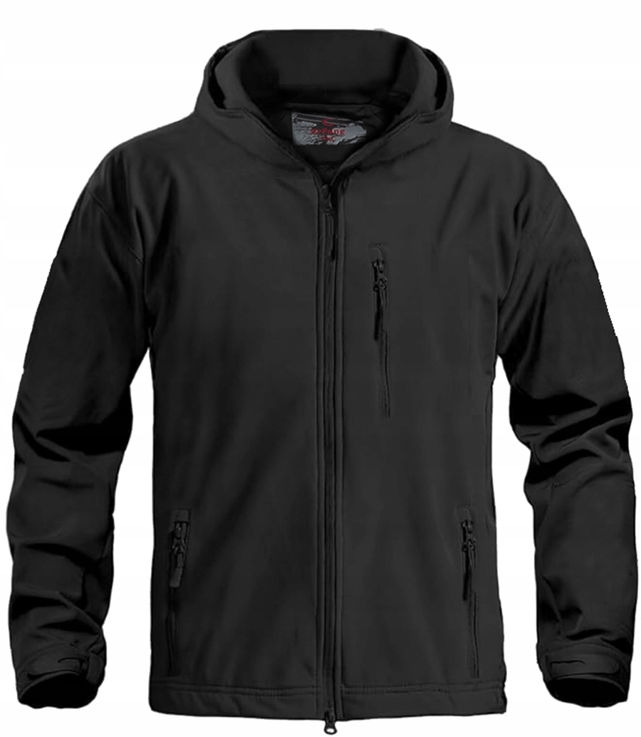 CIEPŁA KURTKA MĘSKA SOFTSHELL FUTERKO 5000 ZIMOWA KAPTUR CZARNA rozmiar XL Marka inna