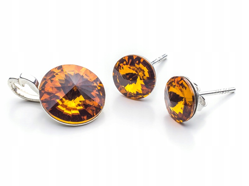 

Komplet srebrny kolczyki wisiorek z kr. Swarovski