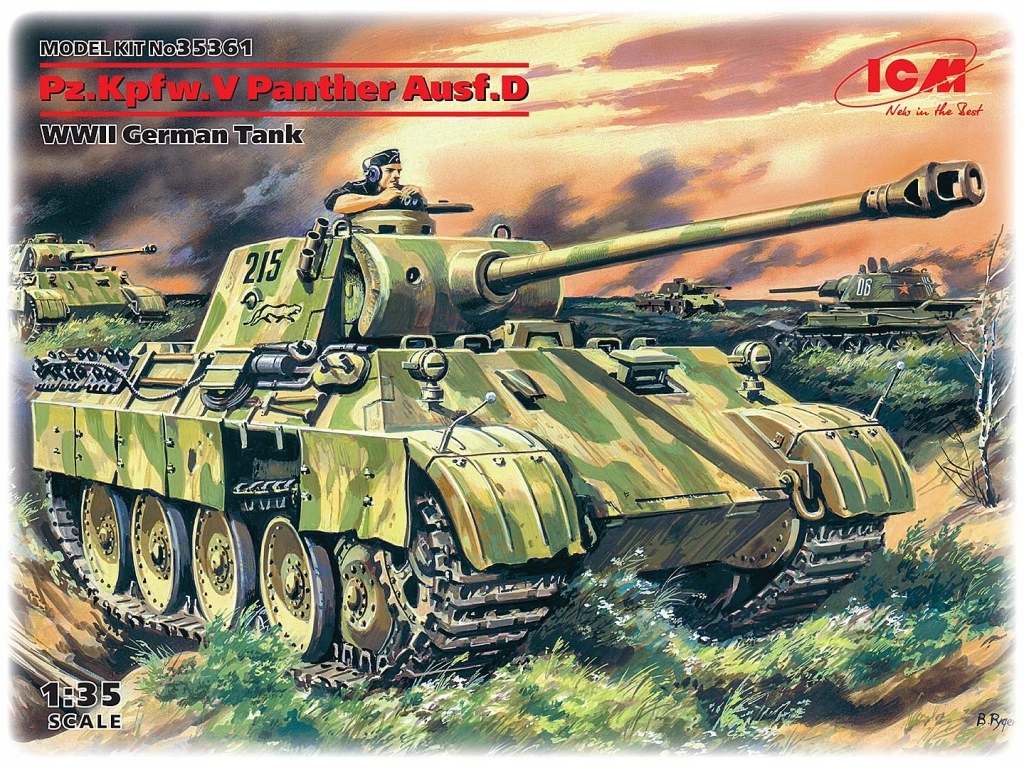 Model vojenský Pz. Kpfw. V Panther Ausf.D Wwii Ger Icm MIC-35361