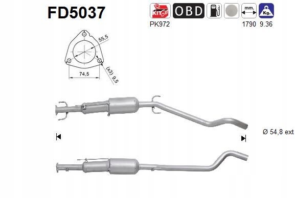 AS FD5037 фильтр твердых частиц, система выпускной