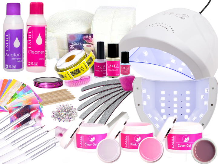 ZESTAW DO ROBIENIA PAZNOKCI MANICURE LAMPA LED