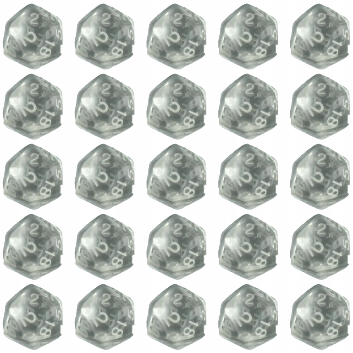 ZESTAW 25 KOSTEK K20 RPG DZIWNY PIERŚCIEŃ KOŚĆ DWUDZIESTOŚCIENNA