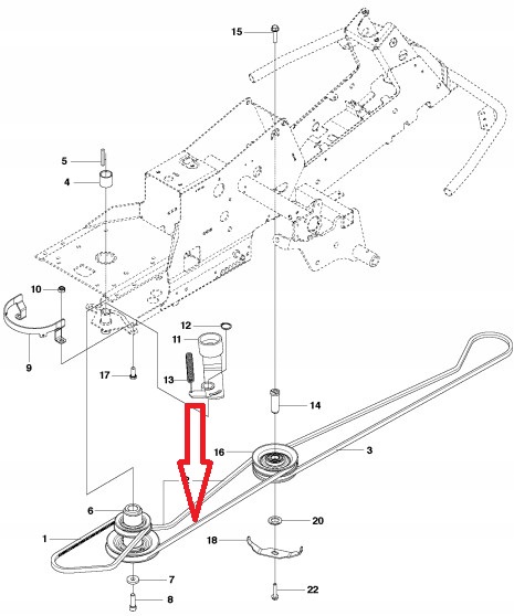 Pasek Husqvarna Rider R214 R216 R316 R318 R320 R322 (silnik wał pośredni)