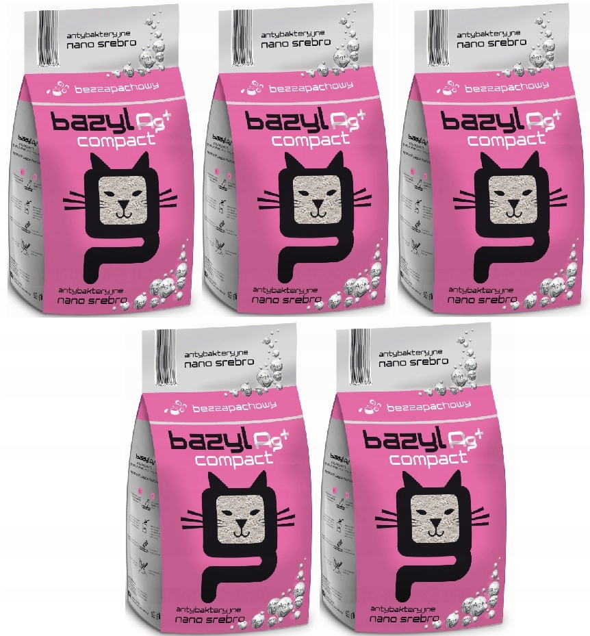 Stelivo pro kočky Bazyl Ag+ Compact 5x5L bez zápachu bentonitové