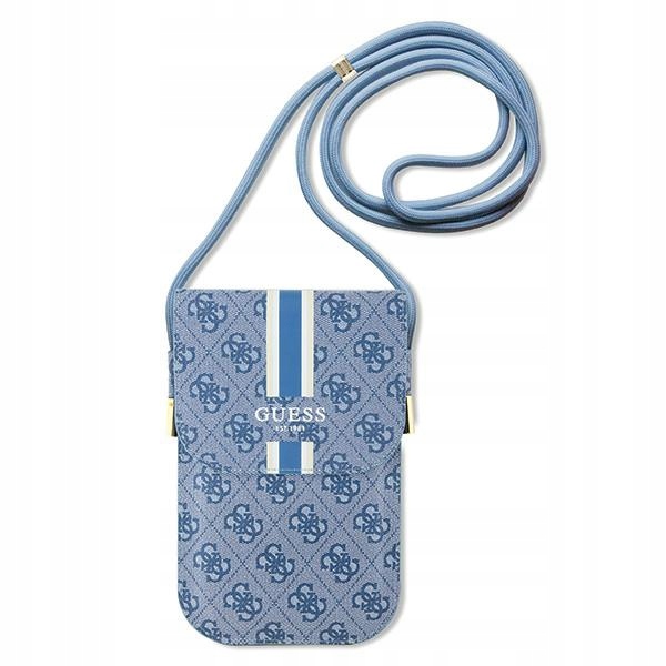 Guess Torebka na telefon niebieska 4G Stripes