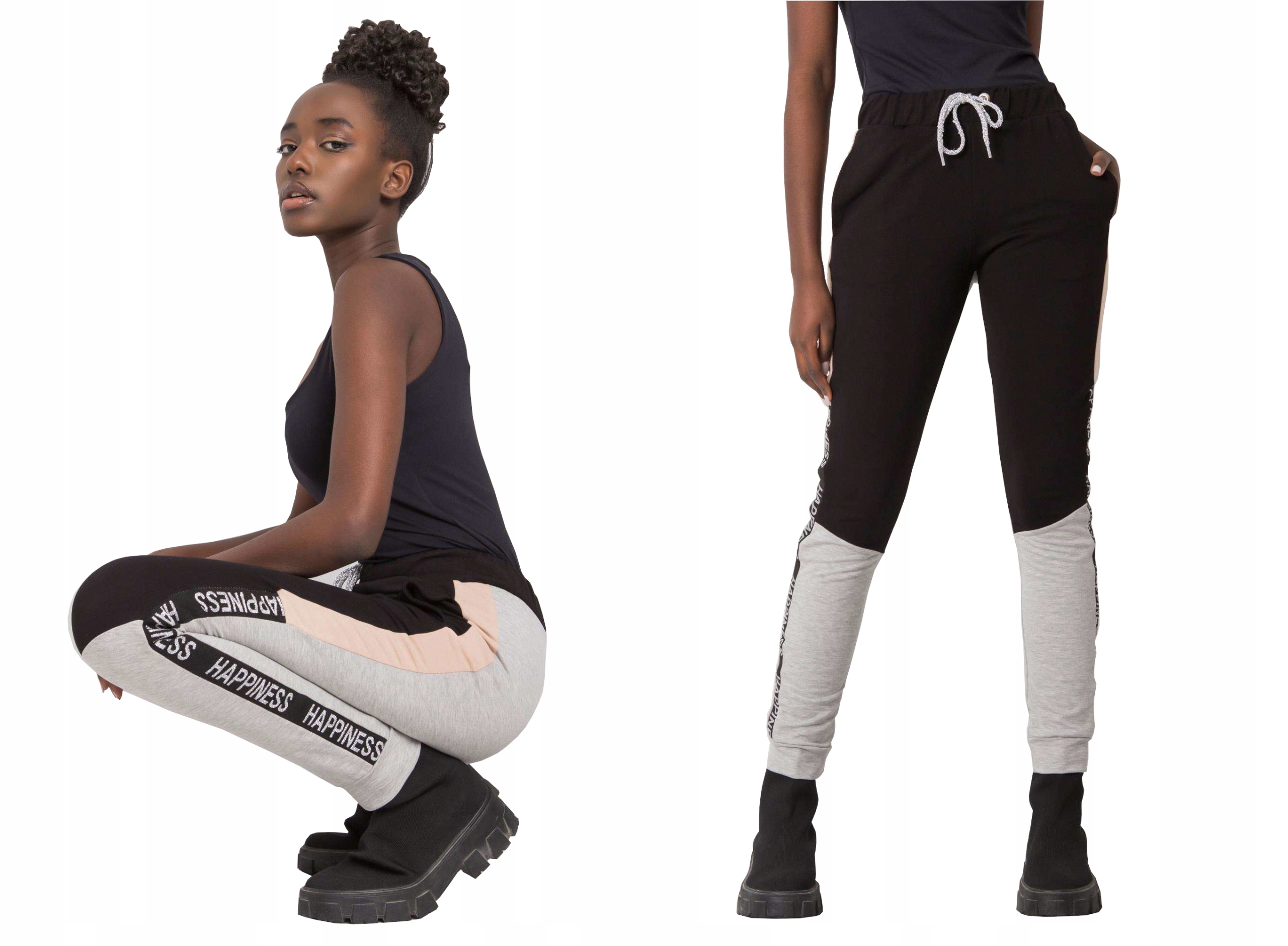 

Spodnie Dresy Fitness dresowe czarny/sz. F236 L/XL