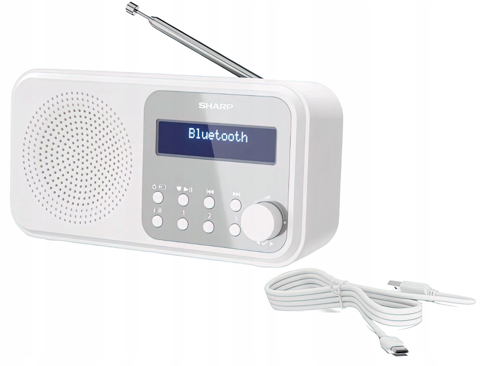 Radio sieciowo-bateryjne DAB+, FM Sharp DR-P420 Bluetooth Białe Model DR-P420
