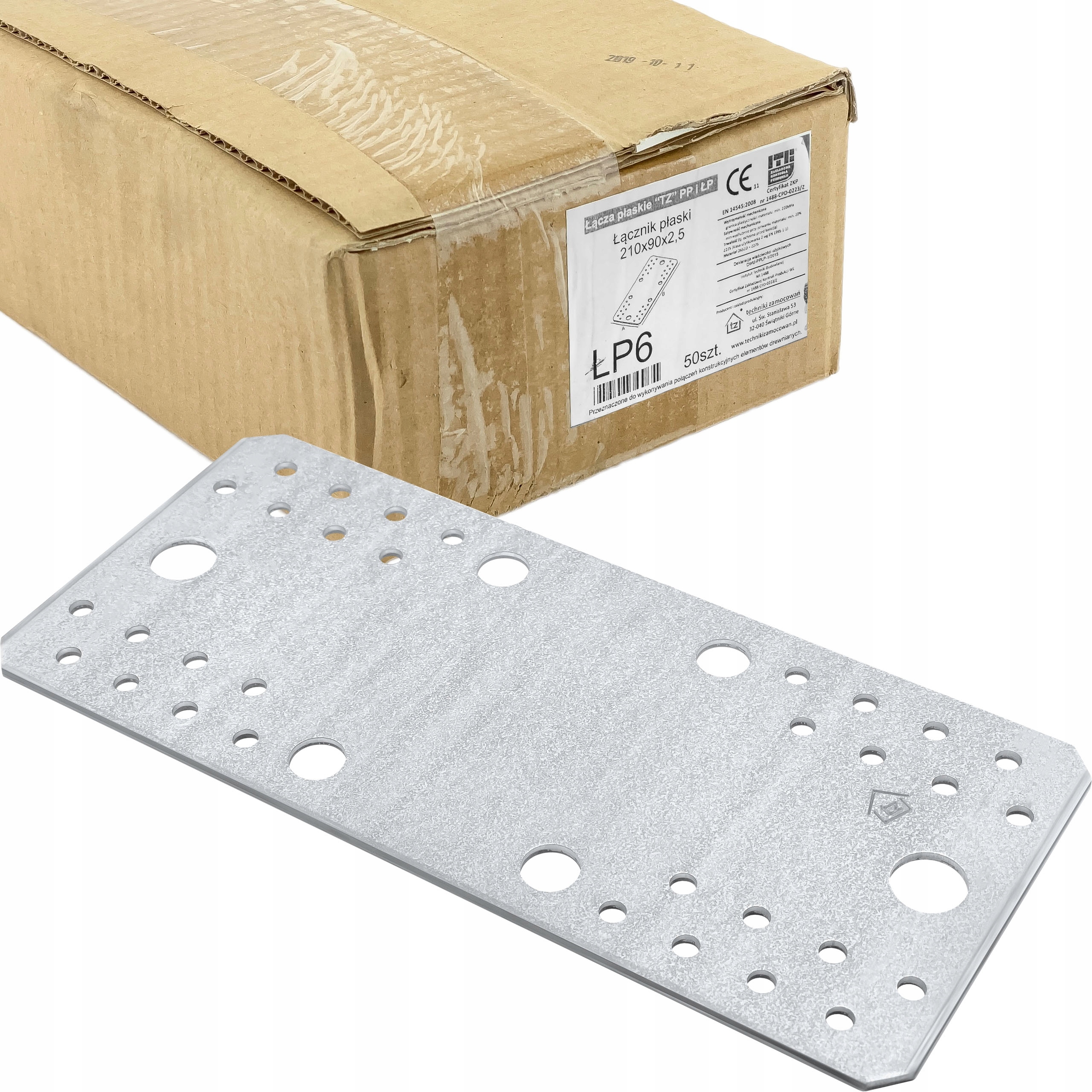 Tesárske spojky ploché 210x90 x 2,5mm 50 ks Perforované dlaždice ŁP6