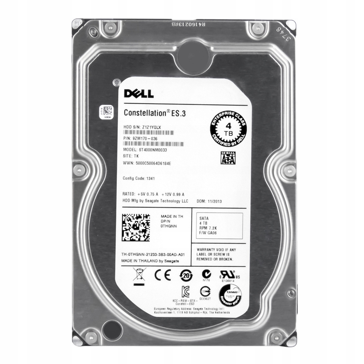 Dell 0THGNN 4TB 7.2k 128MB Sata III 3.5'' ST4000NM0033
