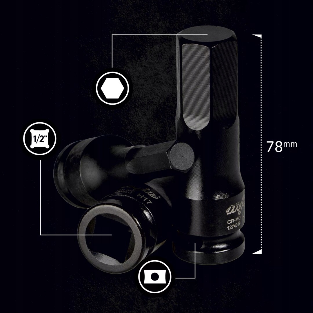 ZESTAW NASADEK TRZPIENIOWYCH UDAROWYCH 1/2" HEX DŁUGICH Kod producenta 127400