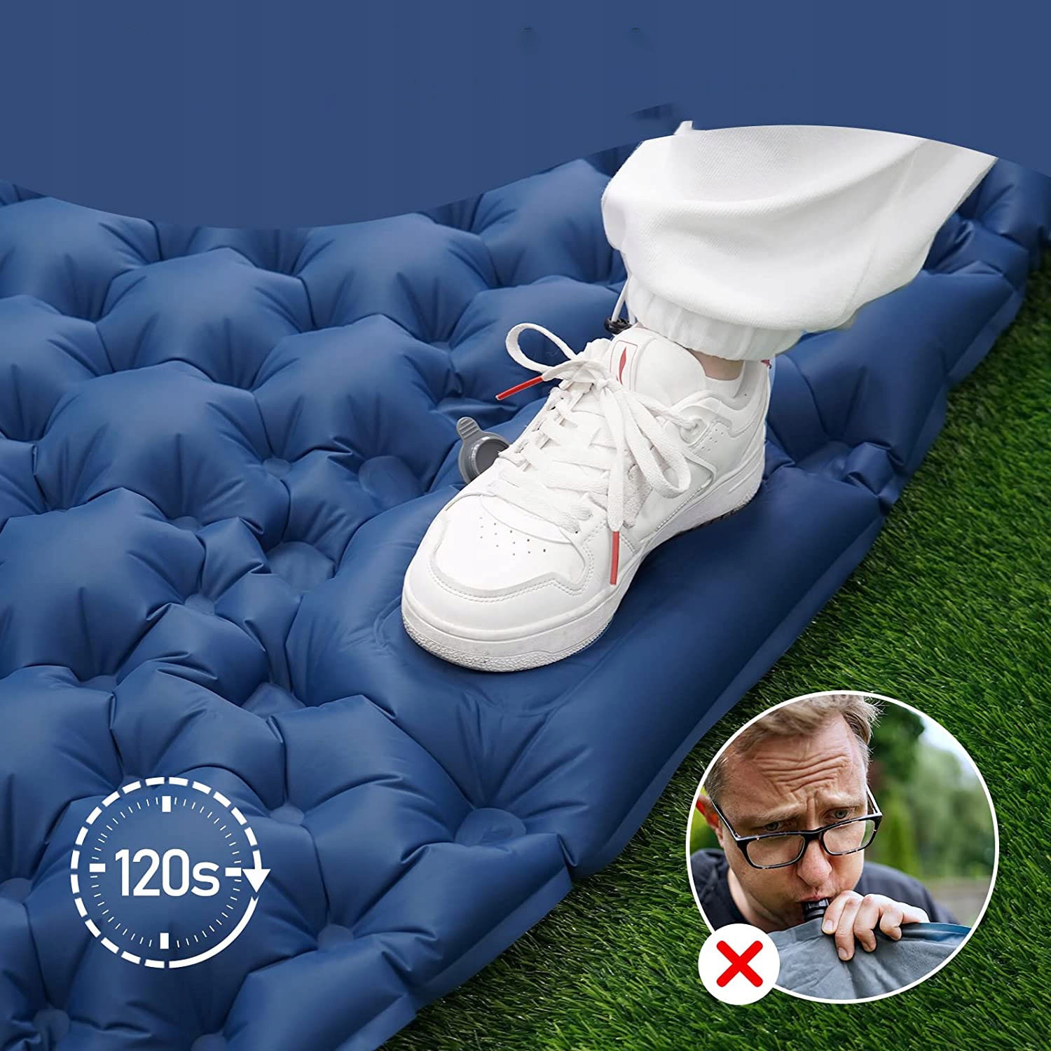 MATA KARIMATA SAMOPOMPUJĄCA Z PODUSZKĄ MATERAC 2m Model dmuchana poduszka