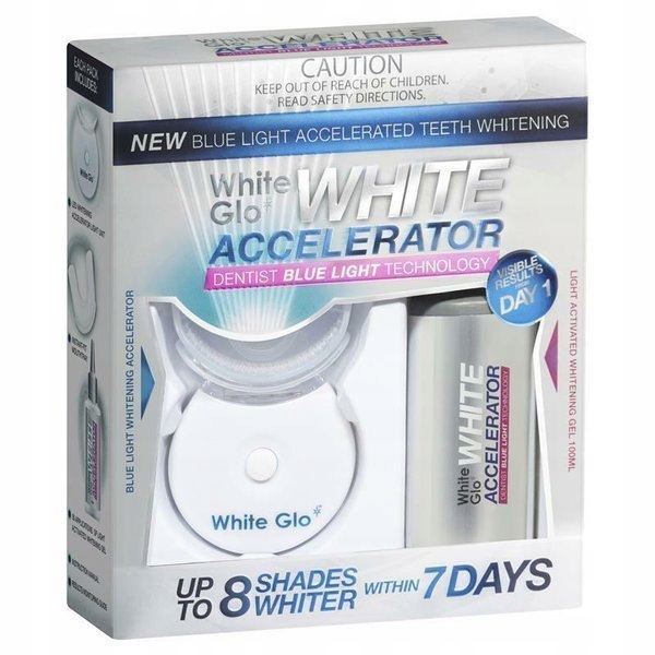 White Glo Accelerator Zestaw do wybielania zębów .