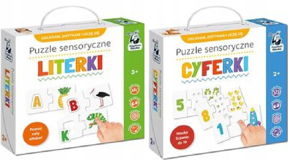 Puzzle sensoryczne Literki Cyferki Kapitan Nauka