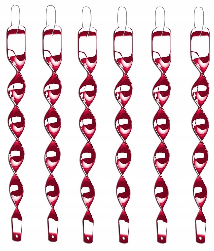 Odblaskowe spirale 29cm odstraszające 6szt czerwon