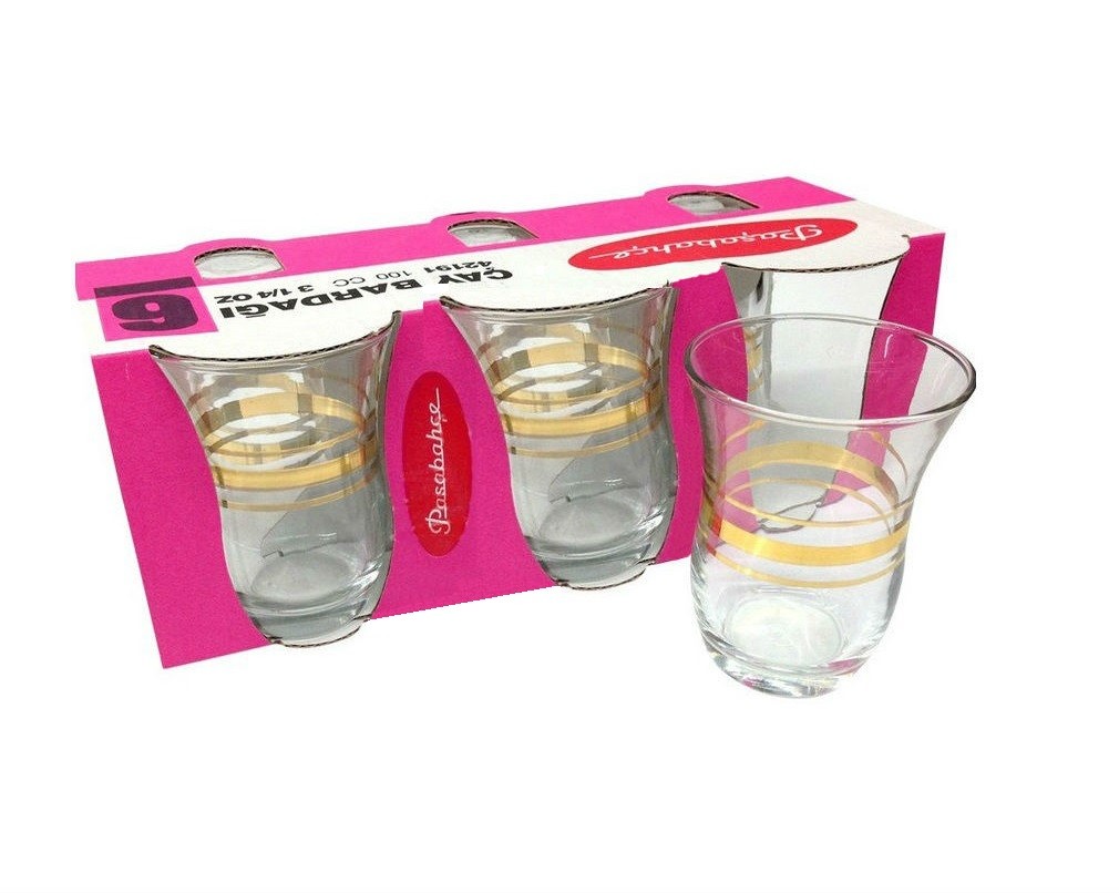 

Szklanki tulipanki ze złotym zdobieniem 6szt