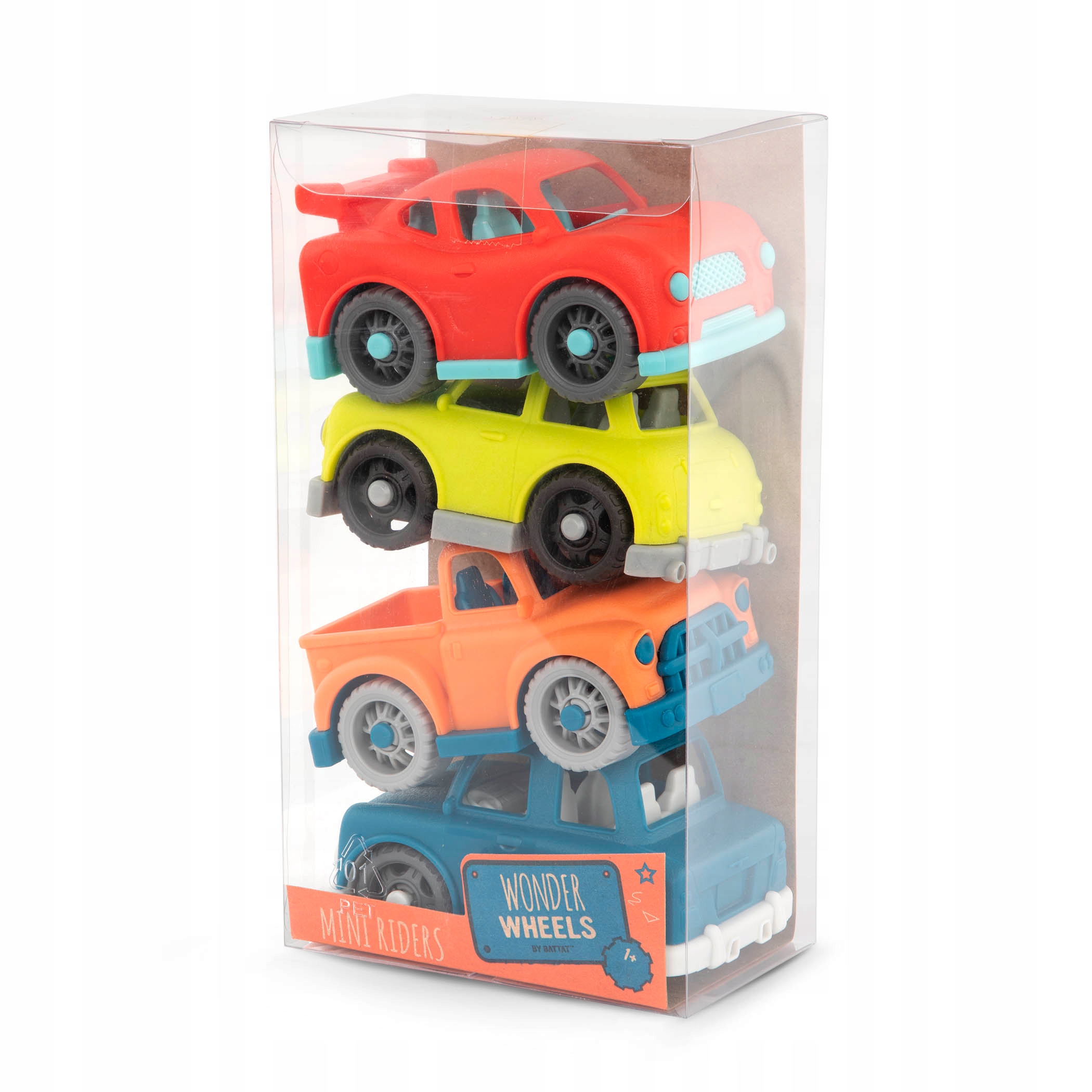 

Zestaw 4 małych autek Wonder Wheels B.Toys