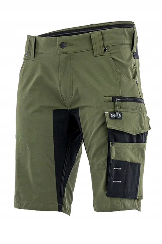 Spodnie krótkie Elastyczne Motionflex Oliwkowy Czarny Rozmiar M