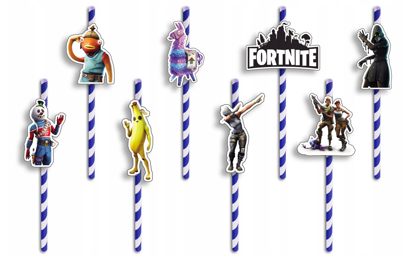 ZESTAW KUBKI + SŁOMKI URODZINOWE - FORTNITE GRY BAJKA PRZYJĘCIE Stan opakowania oryginalne