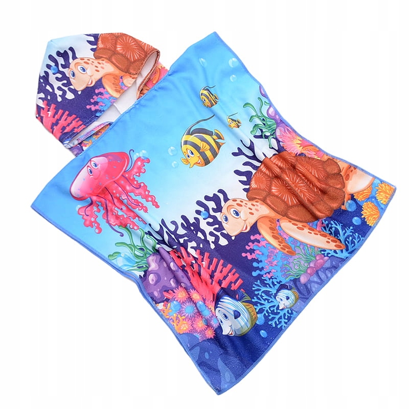 

Poncho Ręcznik 60x120 Ponczo Kaptur Rybki A04