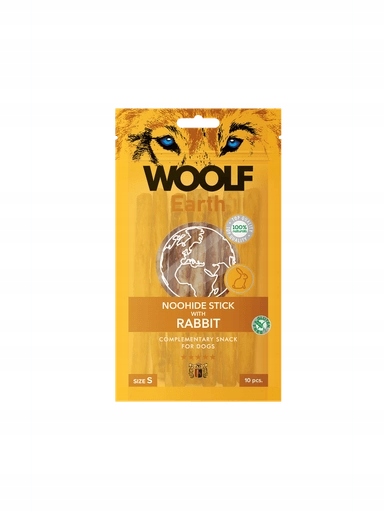 4x Woolf Earth Noohide S Stick Králík 90g