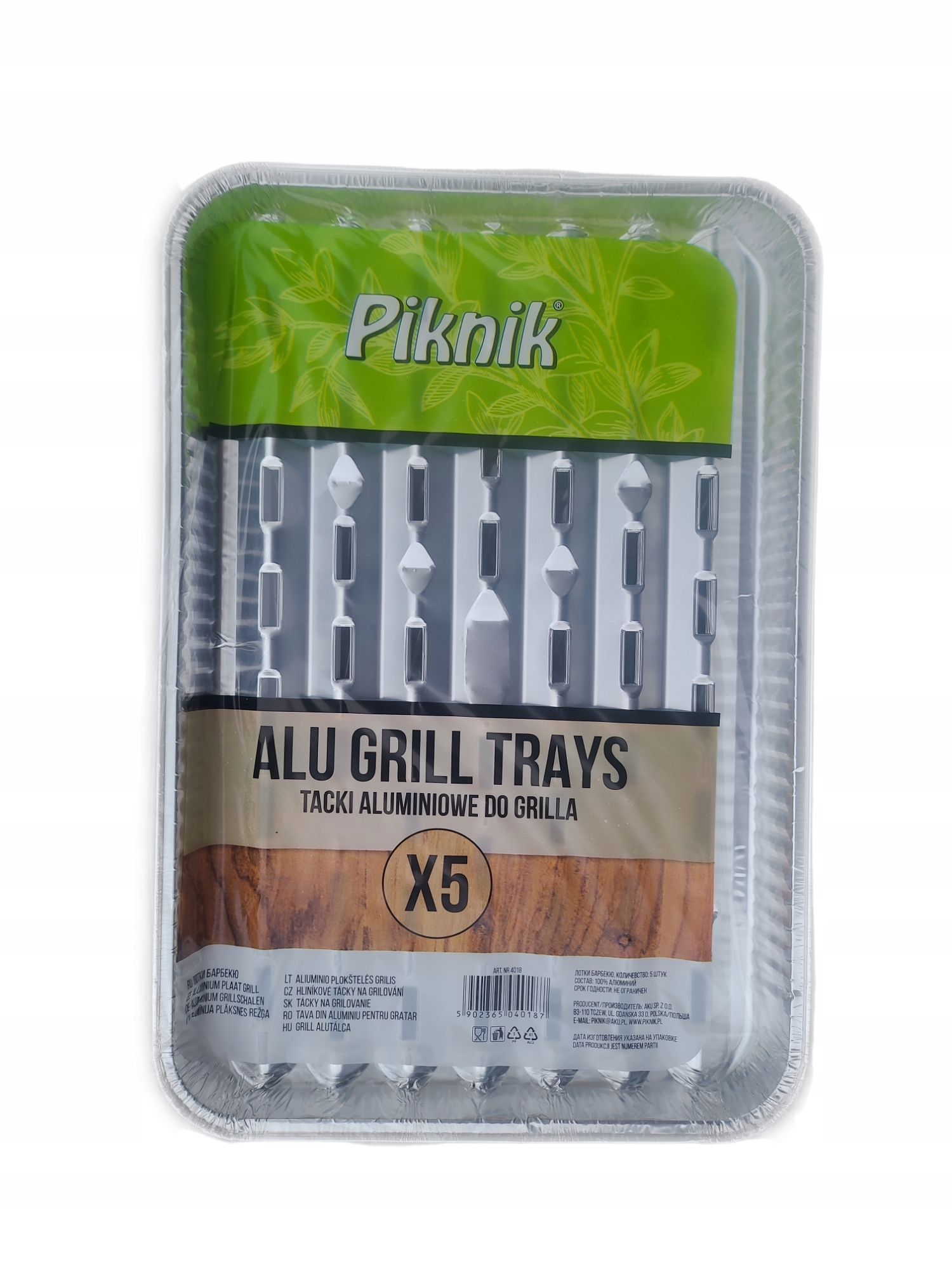 

Tacki jednorazowe Aluminiowe na grilla 5 sztuk